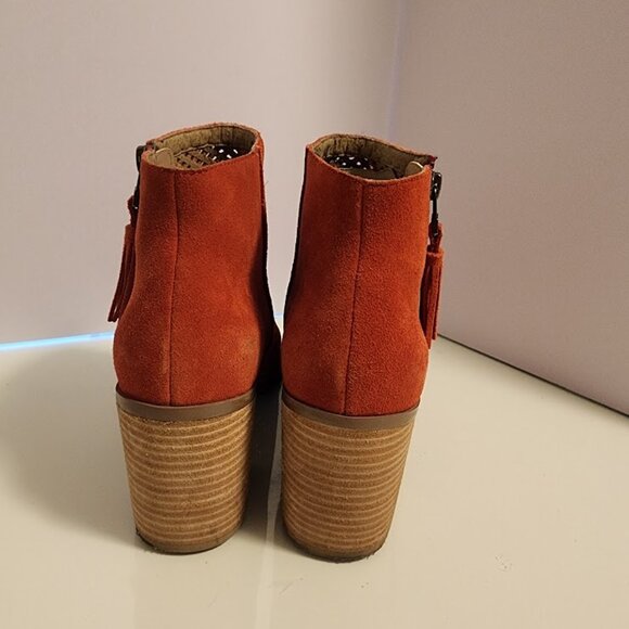 Sole Society Orange Open Toe Suede Booties - Picture 9 of 10